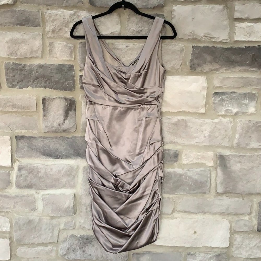 Grey silk dress